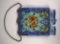 Vintage Art Nouveau Floral Beaded Evening Bag with Flower Buds Snap Closure