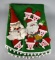 Vintage Flannel Christmas Tree Skirt w/ Santa & Reindeer Table Pieces