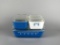Pyrex Complete Eight-Piece Blue Snowflake Garland Refrigerator Set, Lot 312