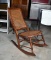 Antique Rocking Chair with Caned Seat & Back