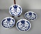 Four Royal Copenhagen 1947-1972 Blue & White Fredrick IX Memorial Plates, Denmark