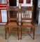 Pair of Antique Side Chairs with Caned Seat and Pressed Bow Design in Top Rail (Lots 44 & 57 Match)