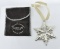 Gorham Sterling Silver 1972 Snowflake Christmas Ornament with Silver Cloth Bag