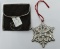 Gorham Sterling Silver 1991 Snowflake Christmas Ornament with Silver Cloth Bag
