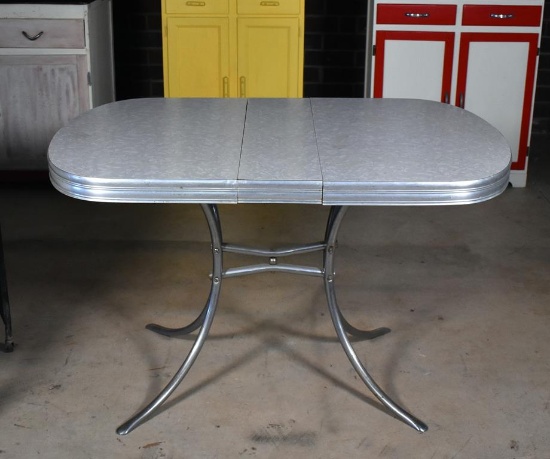 Vintage Mid-Century Modern Kitchen Table with 7.5” Extension Leaf