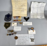 Collection of Military Medals, Pins and Badges from a Deceased Marine