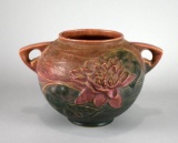 Vintage Roseville Art Pottery 437-6” Pink “Water Lily” Two-Handled Vase