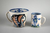 Vintage M.A. Hadley Stoneware Measuring Cup and Mug