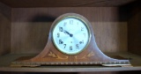 Vintage Sessions Tambour Shelf Clock with Inlaid Mahogany Case