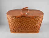 Vintage Red-Man Woven Fiber Picnic Basket