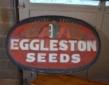 Old Hand Painted Eggleston Seeds 29” x 47” Oval Advertising Sign