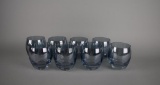 Eight Piece Blue Polish Glass Tumblers