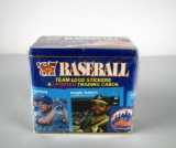 Sealed  Fleer 1987 Baseball Team Logo Stickers & Updated Trading Cards in Collector's Tin