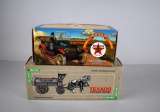 Two Texaco Collectors Model Banks with Boxes; Car and Horse/Tanker