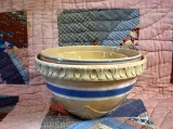 Three Yellow-ware Kitchen Bowls w/ Stripes Design