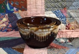 Robinson Ransbottom Set of Brown Drip Nesting Stoneware Mixing Bowls