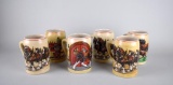 Lot of Six Budweiser Clydesdale Horse Themed Collector's Steins 1980s-1990s
