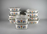 Lot of Ten Mid-Century Corning Ware “Country Fair” Cookware with Lids