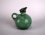 Robert Wagar Studio Art Pottery Oil Lamp w/ Bird Top, Asheville NC 1998