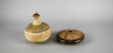 Two Studio Art Pottery Oil Lamps by Rietz & Other