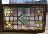 Beautiful Antique Stained Glass Window Panel from Ireland