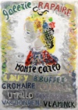 Constantin Terechkovitvh (1902-78) “Galerie Rapaire Monte Carlo” Color Lithograph Poster in Frame