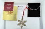Gorham Sterling Silver 1996 Snowflake Christmas Ornament with Silver Cloth Bag & Box