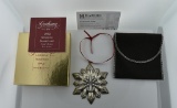 Gorham Sterling Silver 2002 Snowflake Christmas Ornament with Silver Cloth Bag & Box