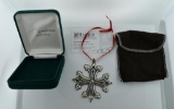 Reed & Barton Sterling Silver 1998 Christmas Ornament with Silver Cloth Bag & Box