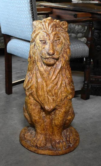 Contemporary Resin-Strengthened Plaster Lion Sculpture