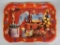 Vintage Coca-Cola Advertising 18.5” Harvest Theme Metal Serving Tray w/ Scalloped Edge