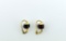 18K Gold and Faceted Black Onyx Earrings