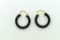 Pair of 14K Gold and Black Onyx Ring Shaped Earrings