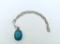 Vintage Ceramic Blue-Glazed Scarab Beetle Pendant on Sterling Silver 18” Chain