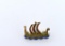 Vintage Mid-Century Enameled Sterling Silver Viking Ship Pin, Norway