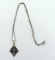 Vintage Sterling Silver Fleur-De-Lis in Diamond Pendant on 18” Sterling Silver Speidel Chain