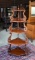 Elegant Vintage Walnut Etagere or Corner Curio Shelf