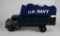 Vintage Marx Toys Pressed Steel US Air Force Transport Truck with US Navy Bed Tarp