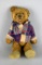 Antique Brown Teddy Bear with Plaid Jacket