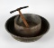 Lot of Three Primitives: Saddler's Tack Hammer, Sieve, Milk Can Lid