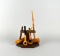 Decatur Industries Inc. Walnut Wood Pipe Stand & Five Corncob & Other Pipes