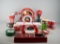 Lot of Coca-Cola Themed Serving Pieces: Plate & Bowl, Straw Dispenser, Coasters, Etc.