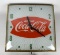 Vintage 1950s PAM Clock Co. Coca-Cola Fishtail Green Pinstripe Lighted Electric Wall Clock, 15”