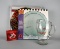4 Coca-Cola Themed Serving Pieces: Glass Pitcher, Platter, & Turntable w/ Stoneware Coaster Set