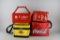 Lot of Four Coca Cola/Diet Coke Themed Carriers: Three Zip Top Coolers & Plastic Crate