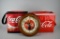 Lot of Two Coca-Cola Zip Top Coolers & Wood Framed Wall Clock