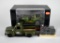 Three Maisto Army Green Die-Cast Model Cars: Harley-Davidson, 1948 Ford F1 Pickup 1:25 & Others