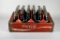 Vintage Wooden White Print on Red Coca-Cola Crate w/ Three Coca-Cola Filled Bottle Carton Packs