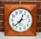 Antique 1923 International Time Recording Co., Endicott, NY Electric Wall Clock in Cherry Case