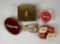 Lot of Five Vintage Coca-Cola Advertising Items: Pin, Coin Purse, Compact, Tin, & Other